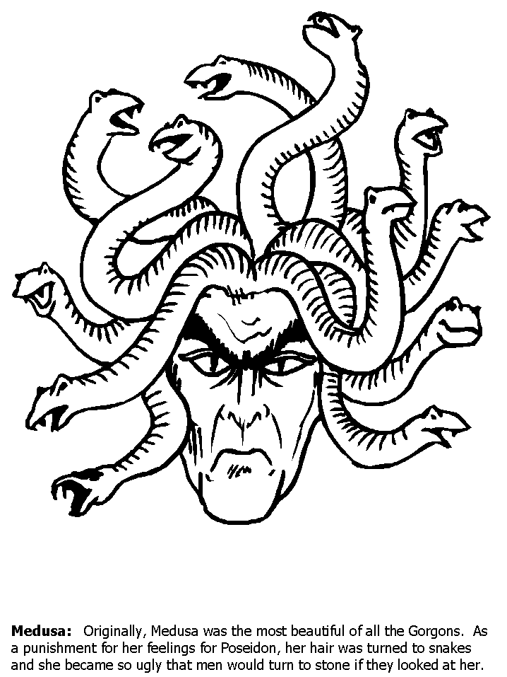 Medusa Greek Coloring Pages