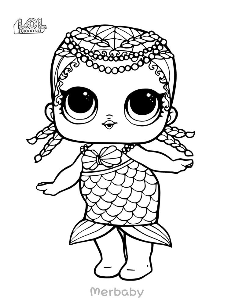 merbaby lol doll coloring pages
