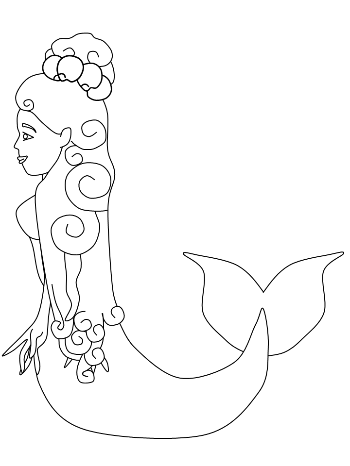 Mermaid ship coloring page