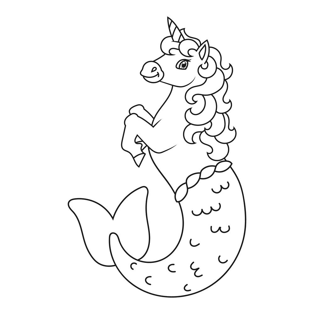 mermaid unicorn coloring pages