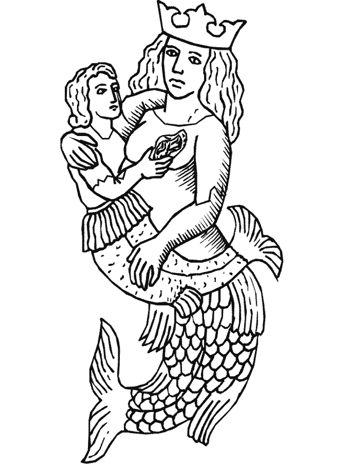 Mermaids 10 Fantasy Coloring Pages coloring page & book for kids.