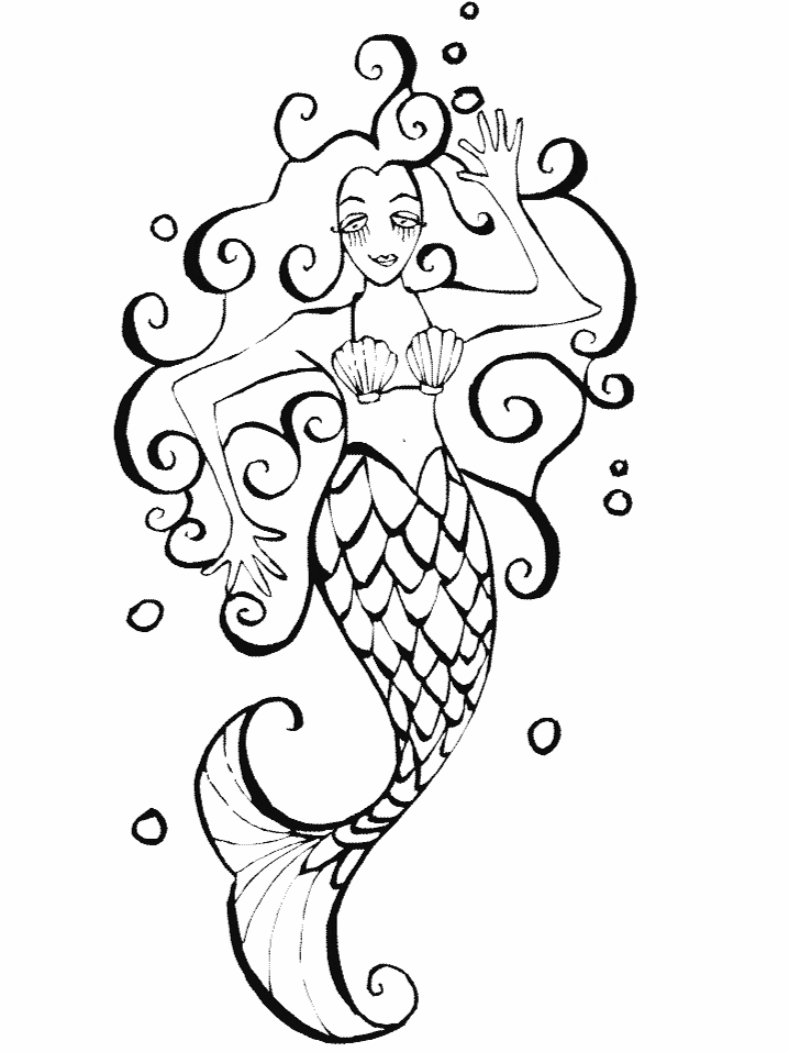 Mermaid Coloring Pages For Kids