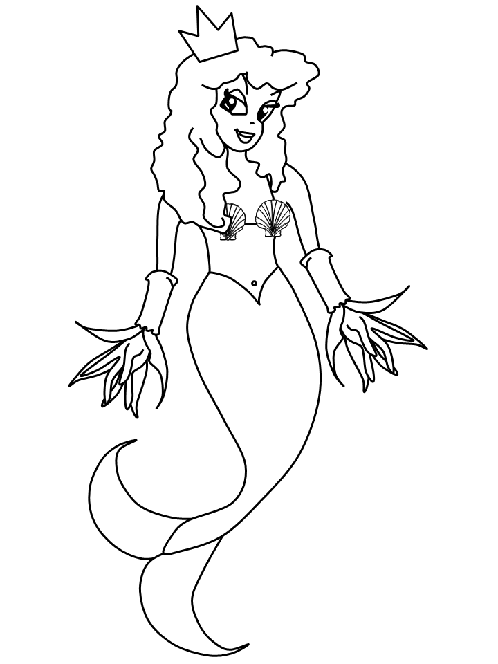 pretty mermaid coloring page