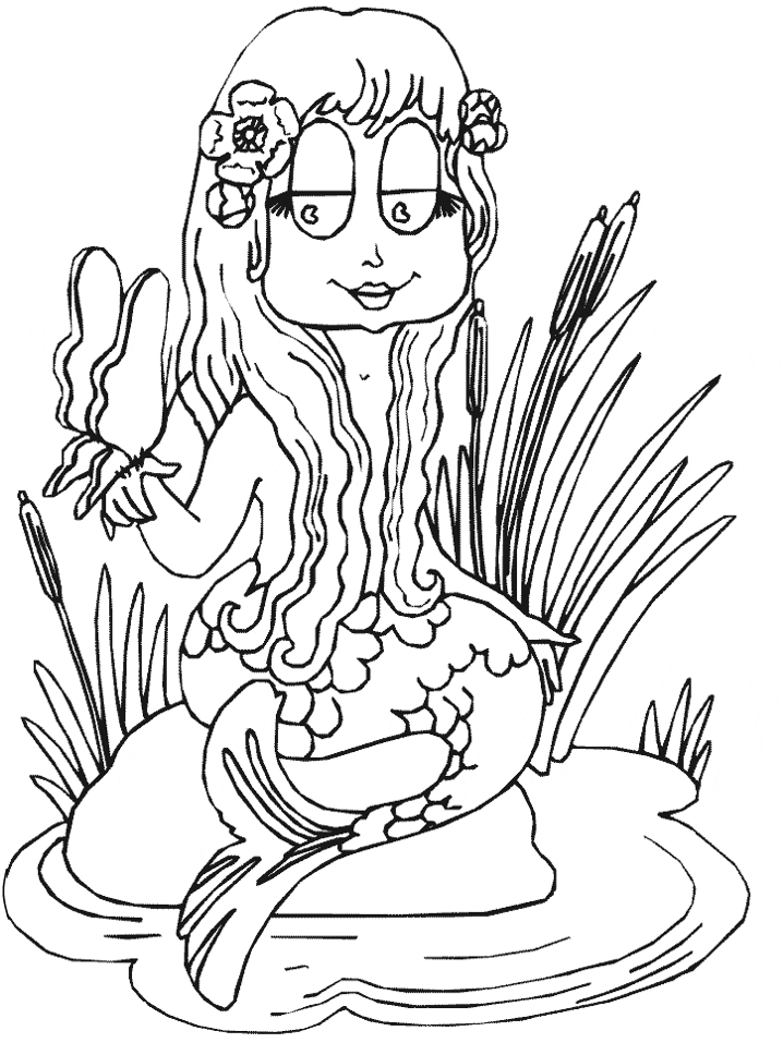 Cartoon Mermaid coloring page