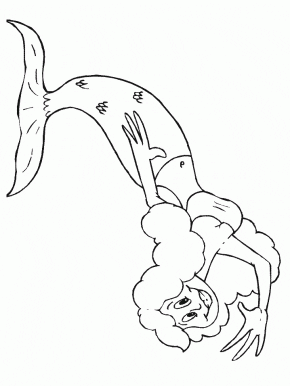 Happy Mermaid Coloring Pages Free
