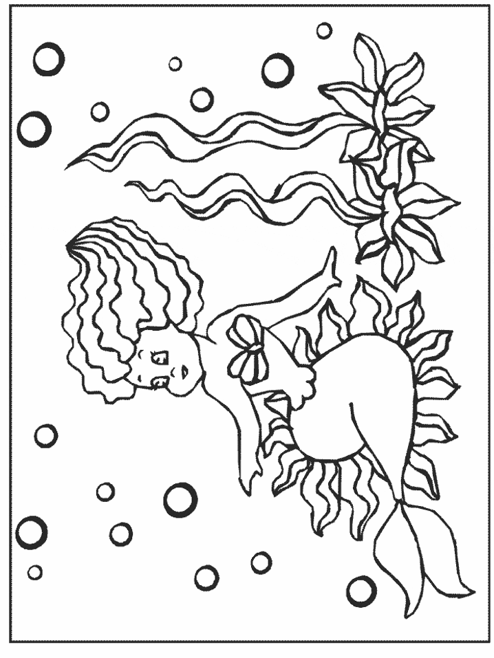 Mermaids 9 Fantasy Coloring Pages coloring page & book for kids.