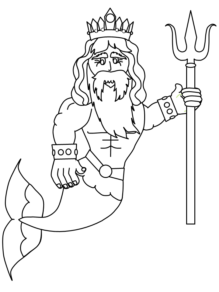 Mermaids Merman Fantasy Coloring Pages coloring page & book for kids.