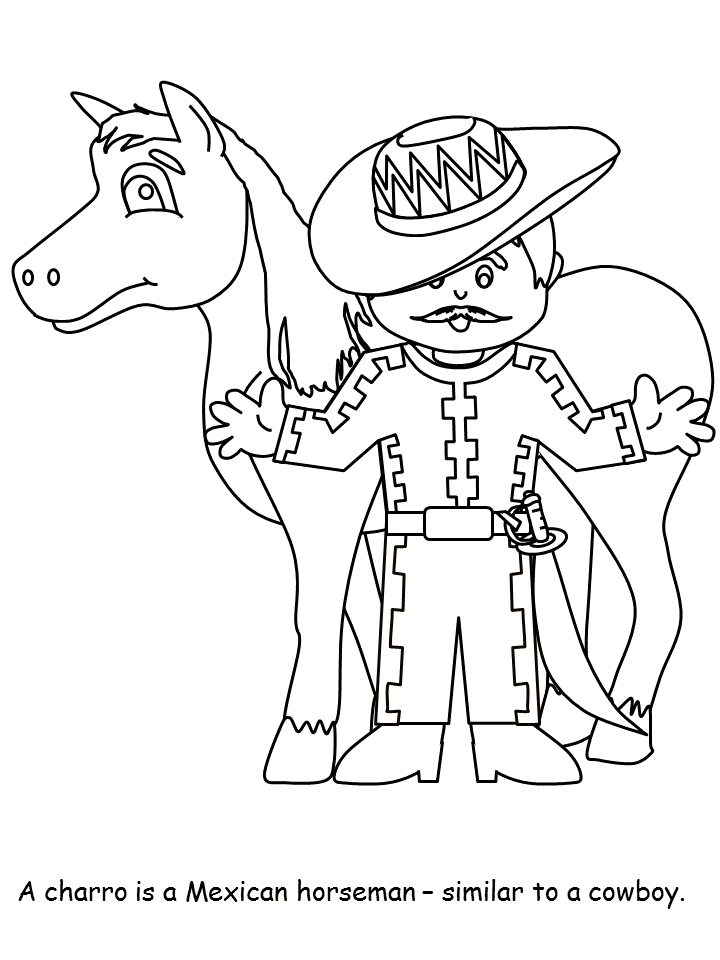 Mexico Charro Coloring Pages