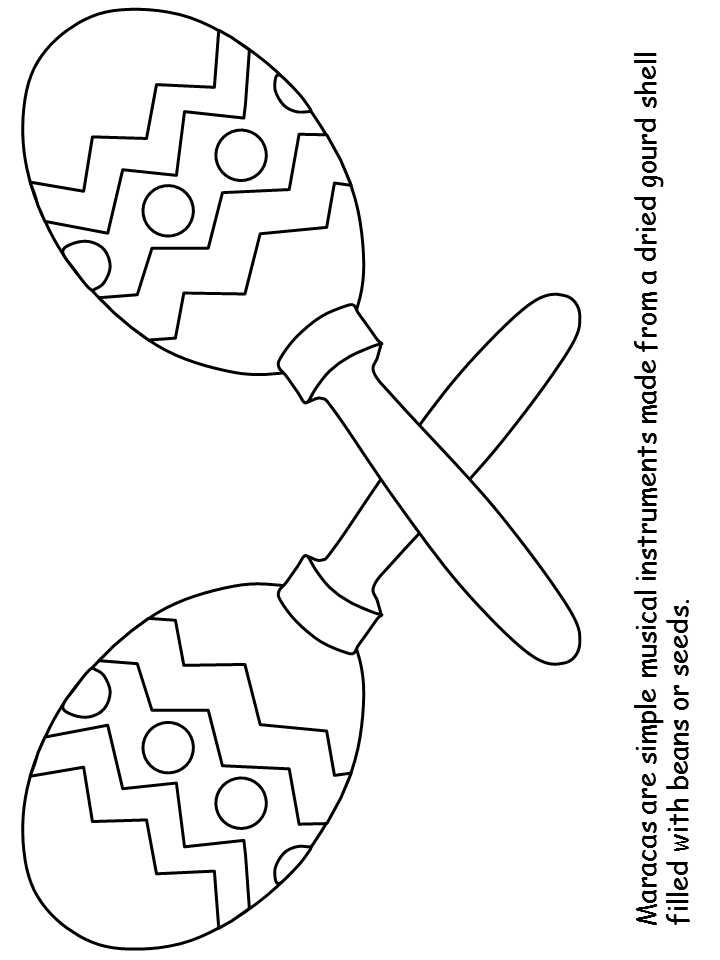 Mexico Maracas Coloring Pages