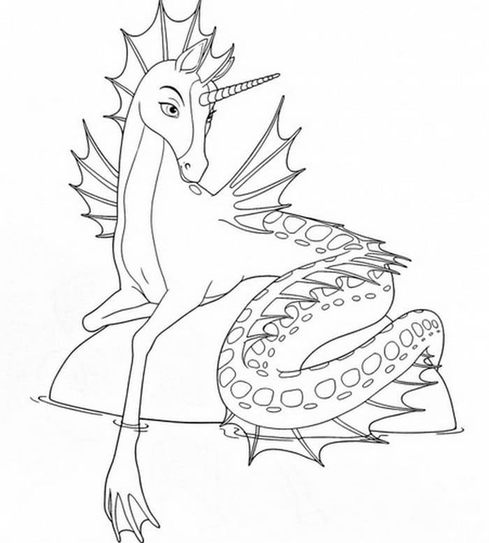 mia and me water unicorn coloring pages