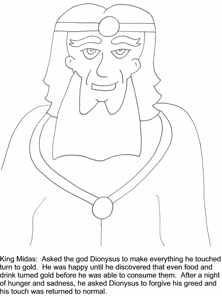 Midas Greek Coloring Pages