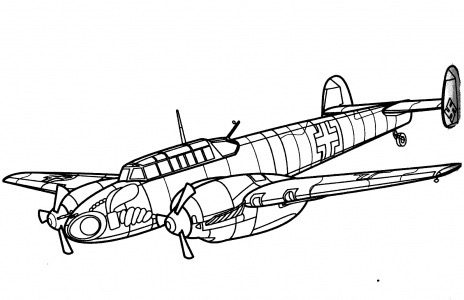 Military Bomber Coloring Page