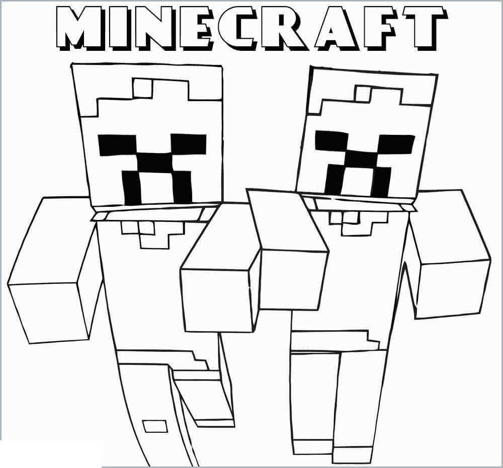 minecraf zombie coloring pages