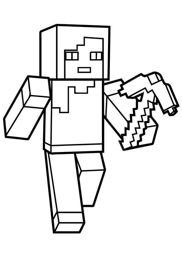 minecraft alex coloring pages
