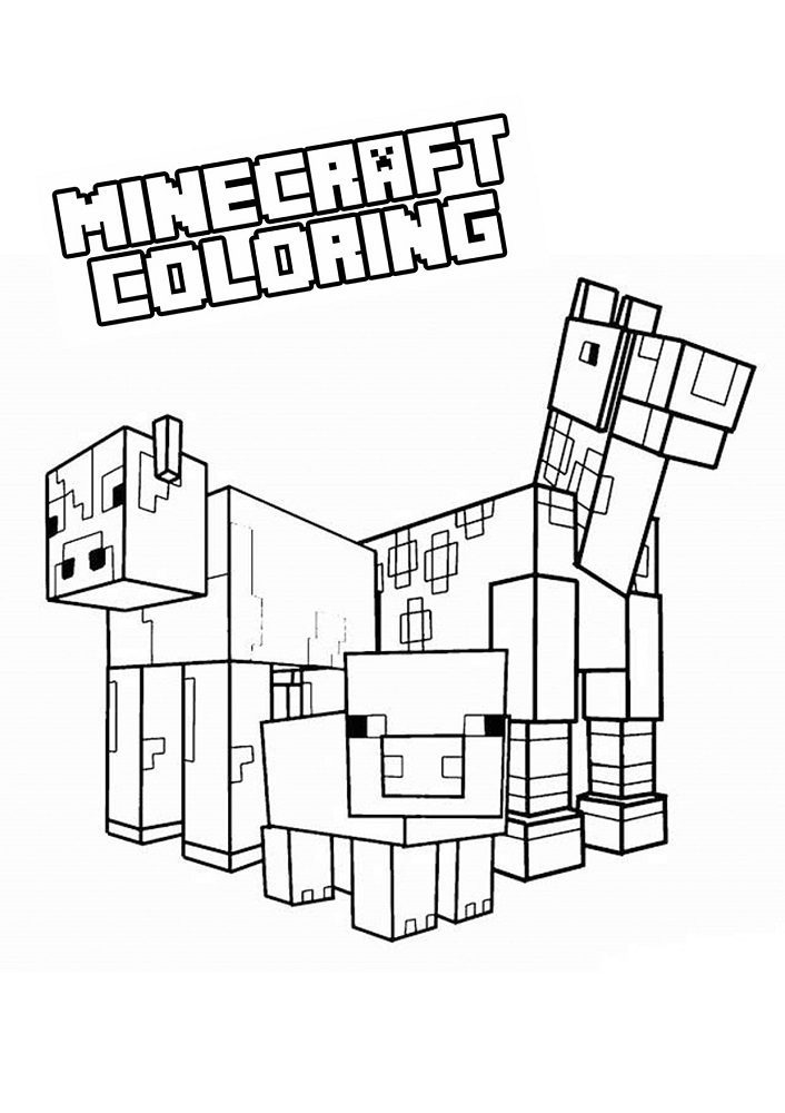 minecraft animal coloring pages