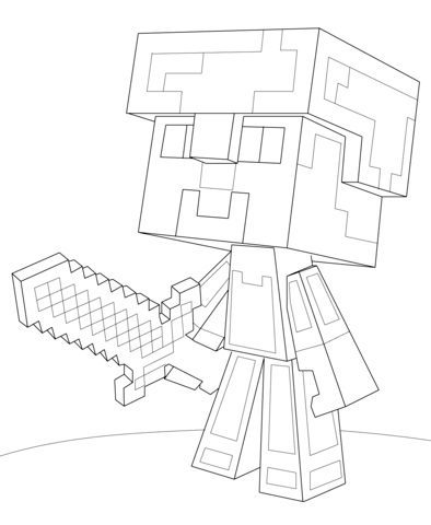 minecraft armor coloring pages