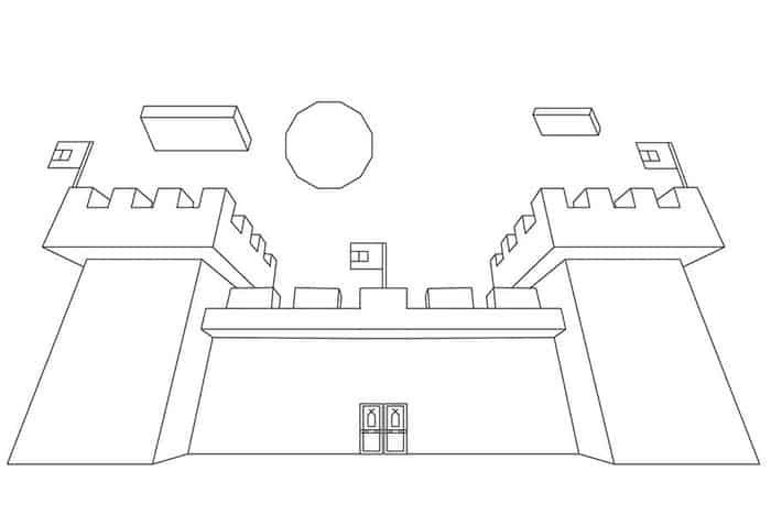 minecraft castle coloring pages