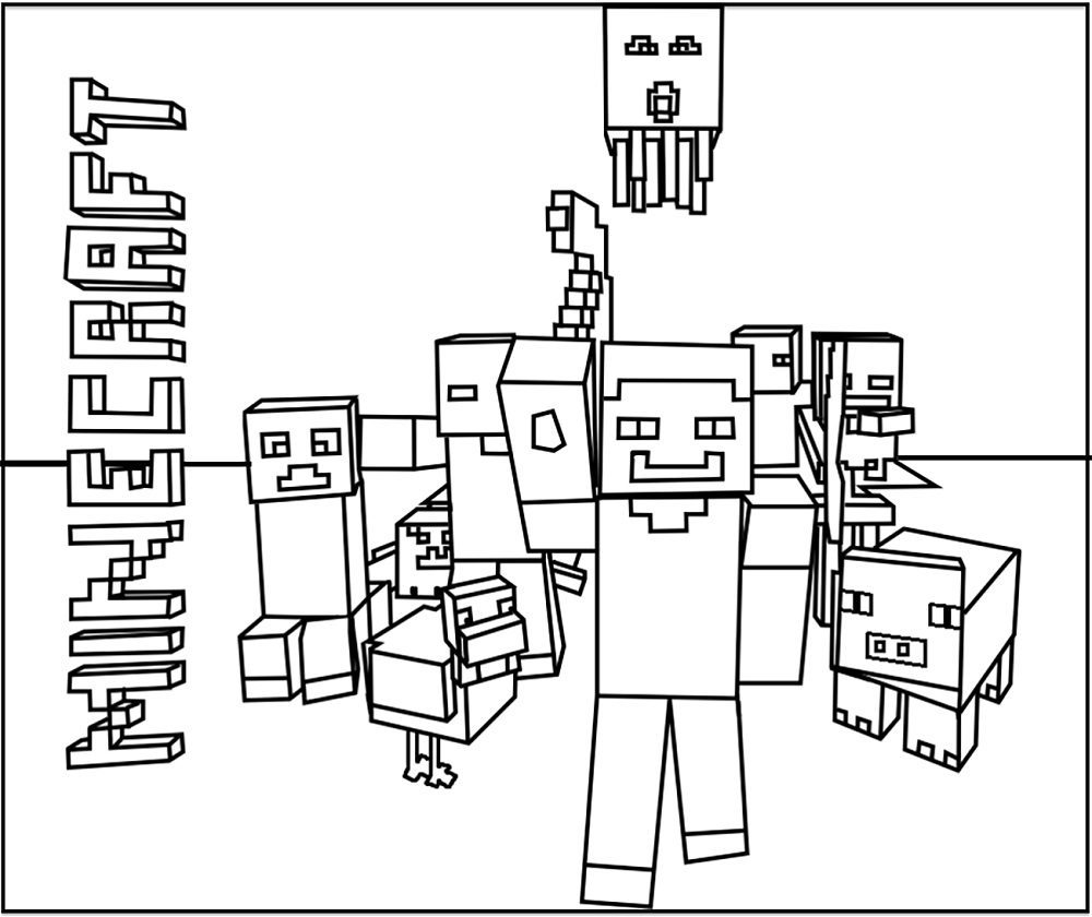 minecraft characters coloring pages