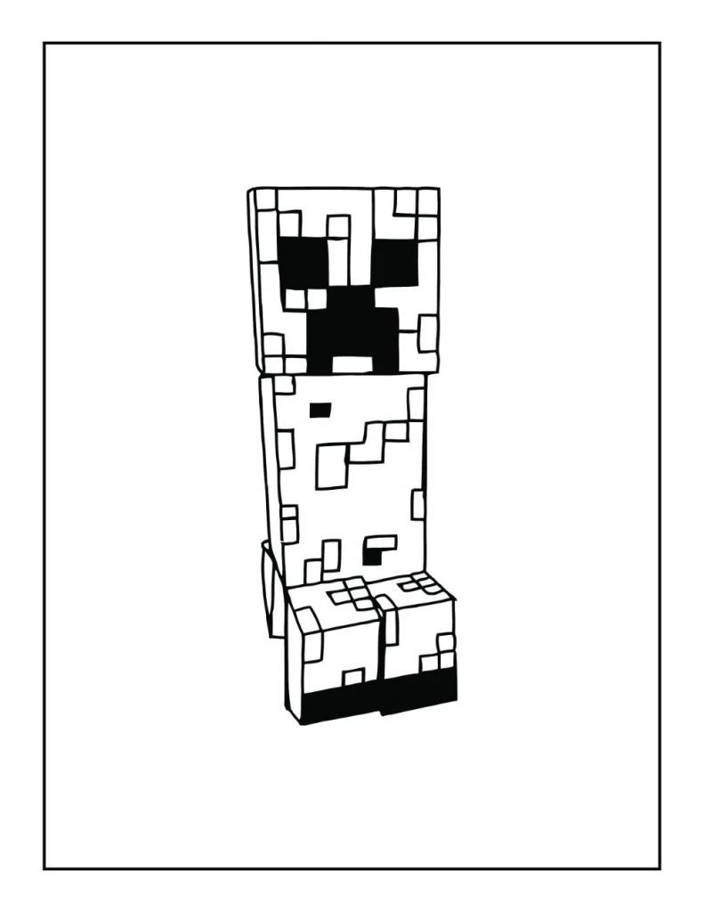 minecraft coloring pages creeper