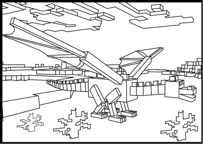 minecraft coloring pages ender dragon