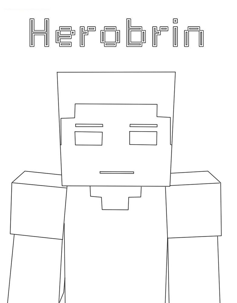 minecraft coloring pages herobrine