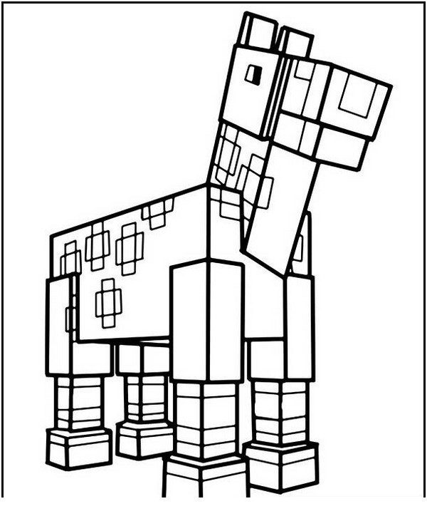 minecraft coloring pages horse