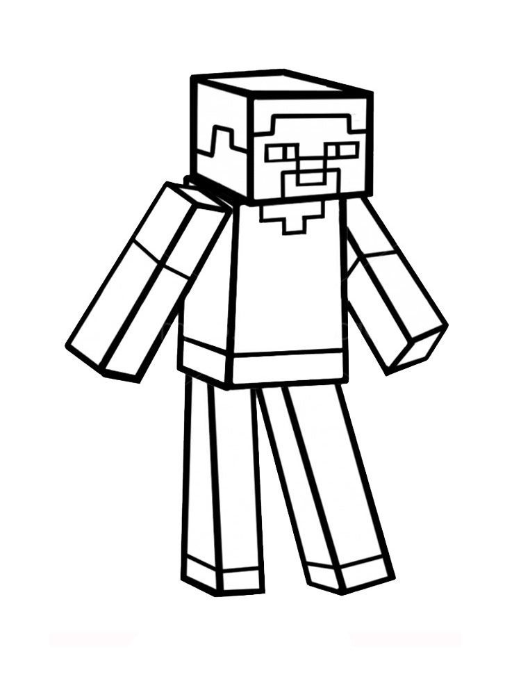 minecraft coloring pages steve