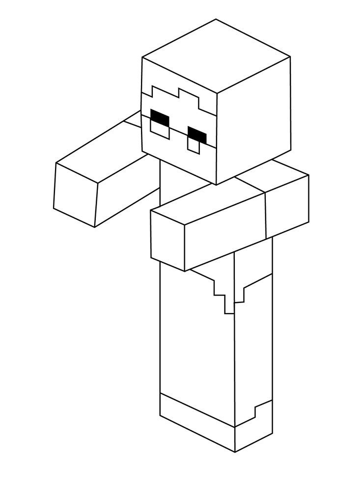 Minecraft Coloring Page Zombie