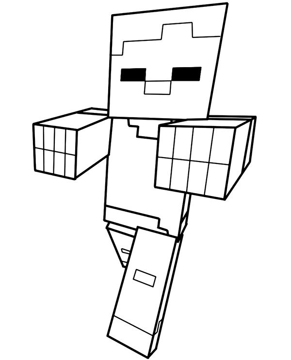 minecraft coloring pages zombie
