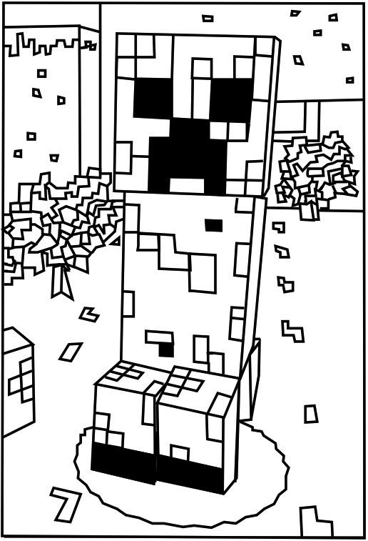 minecraft creeper coloring pages