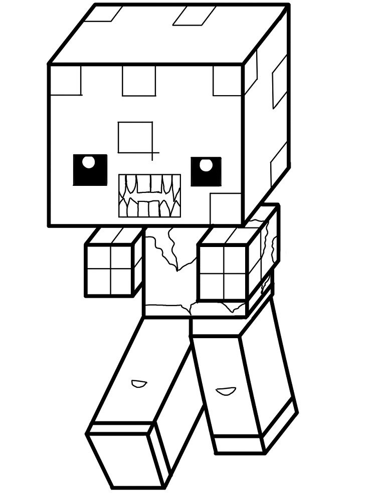 minecraft diamond zombie coloring pages