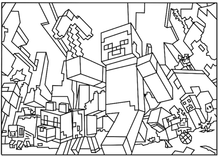 minecraft dungeons coloring pages