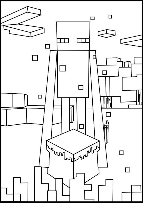 minecraft enderman coloring pages