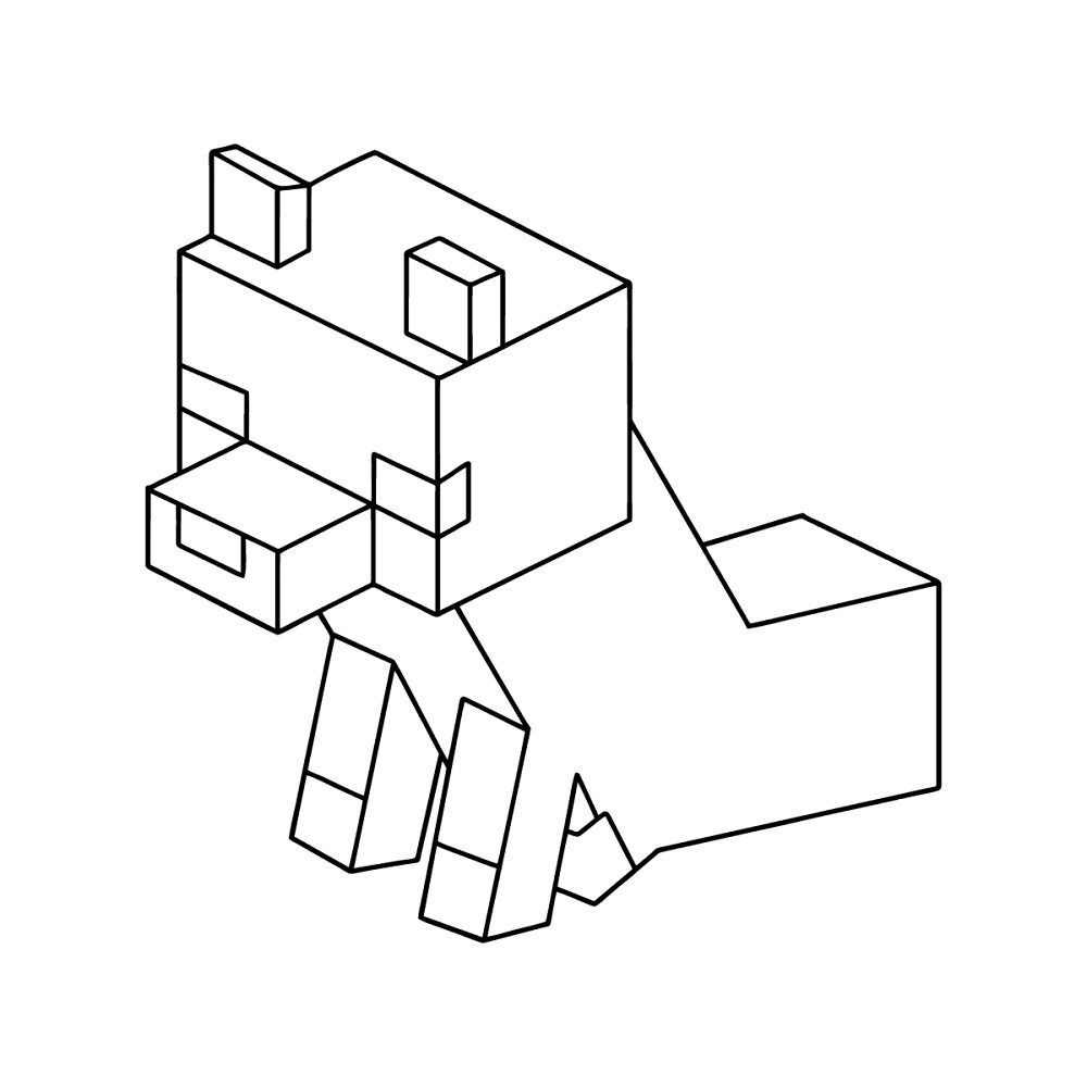 minecraft fox coloring pages