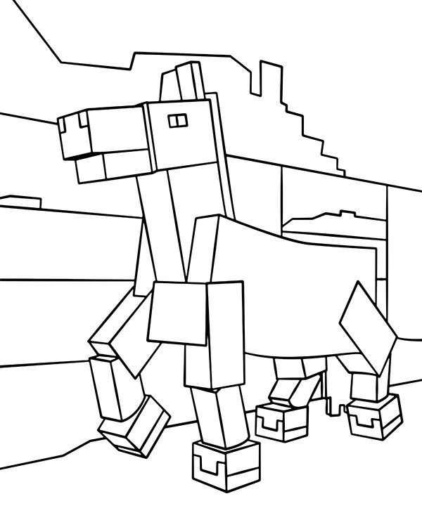 minecraft horse coloring pages