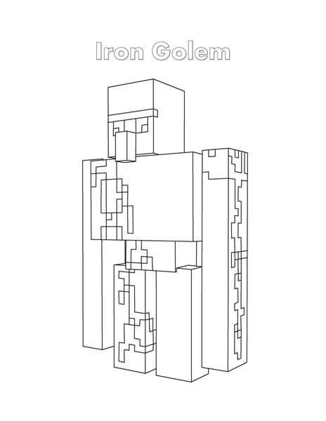 minecraft iron golem coloring pages