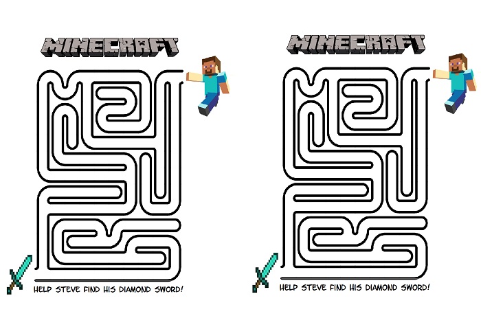 minecraft maze coloring page