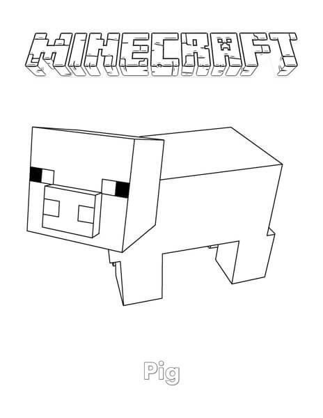 minecraft pig coloring pages
