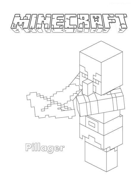 minecraft pillager coloring pages