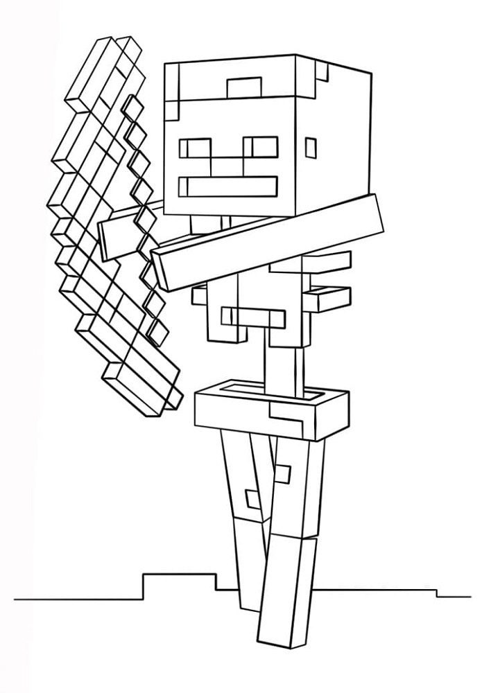 Minecraft Skeleton Coloring Pages