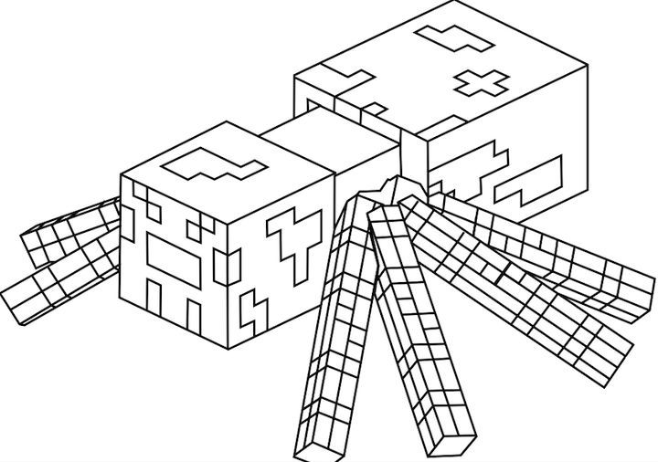 minecraft spider coloring pages