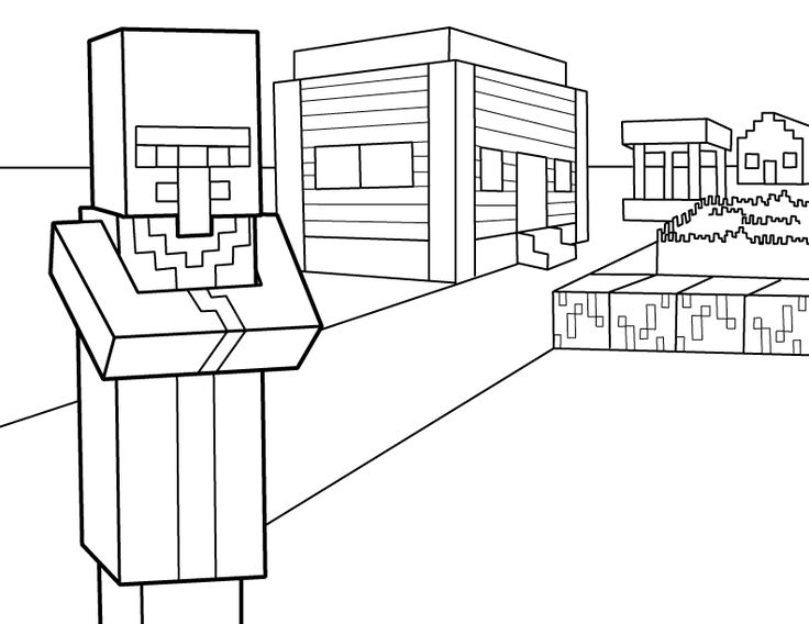 minecraft village coloring pages