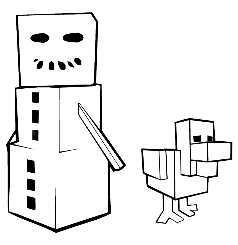 minecraft winter coloring pages