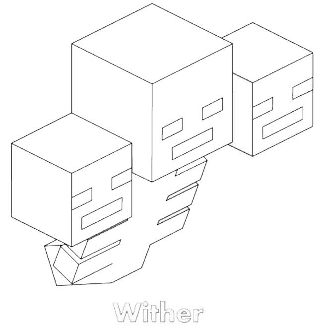 minecraft wither coloring pages