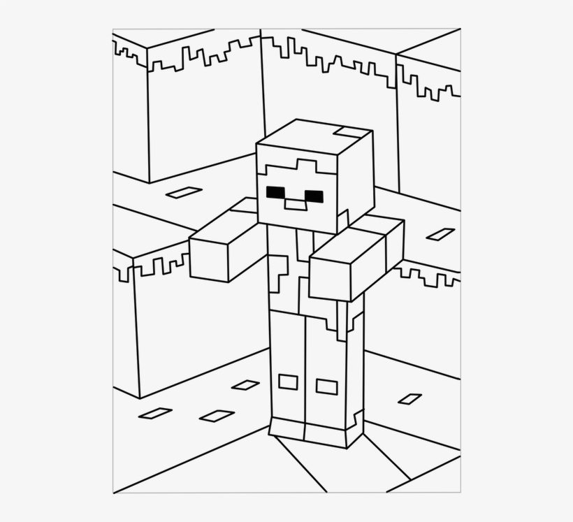 minecraft zombie coloring pages