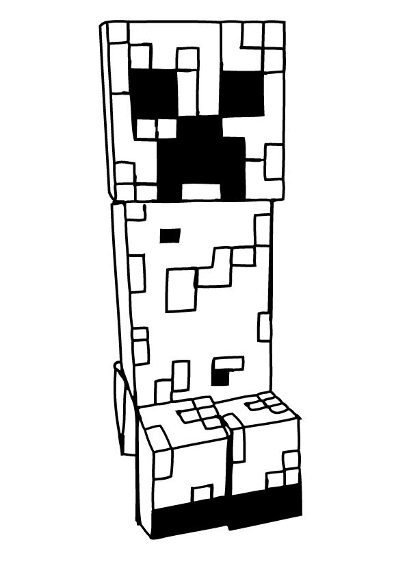 minecraft zombie head coloring pages