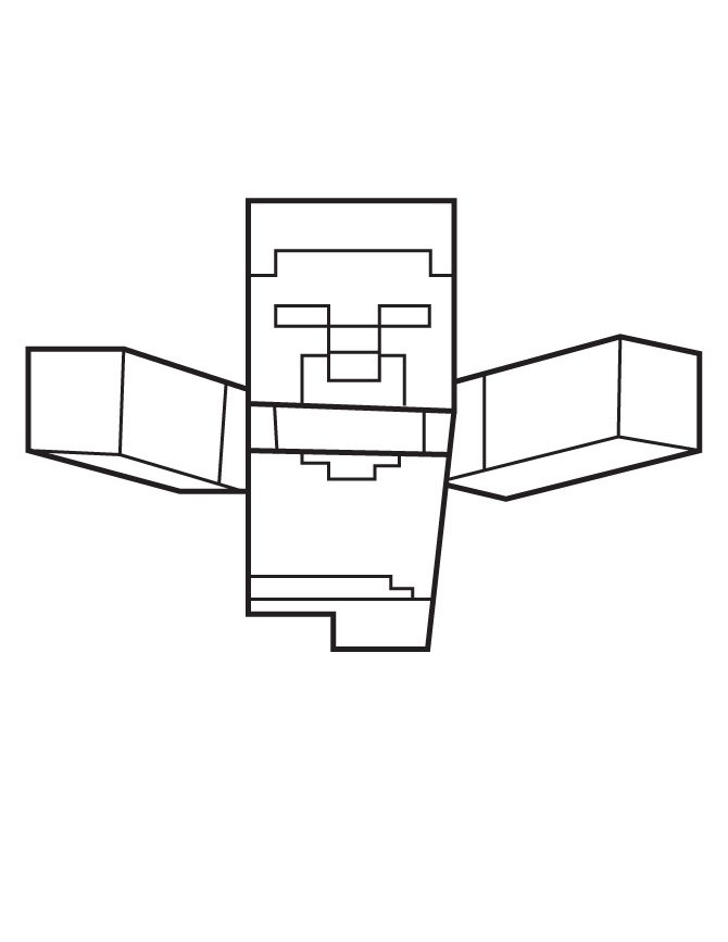 minecraft zombie papercraft coloring pages