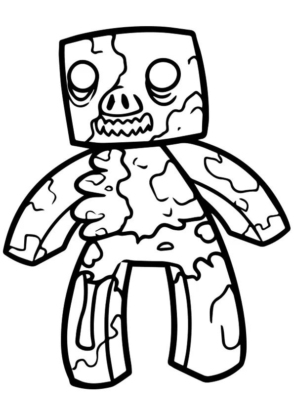 minecraft zombie pig man coloring pages