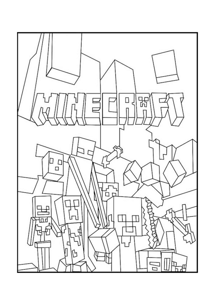 mobs minecraft coloring pages