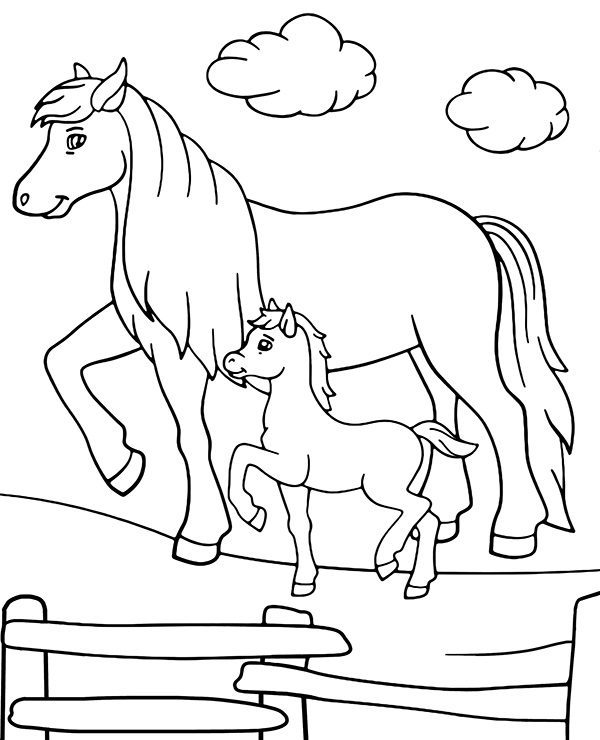 mommy horse coloring pages